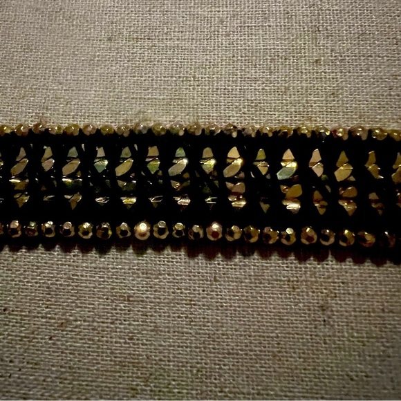 Stella & Dot Goldtone Beaded and Black Braided Brackelet Retired - Picture 2 of 9